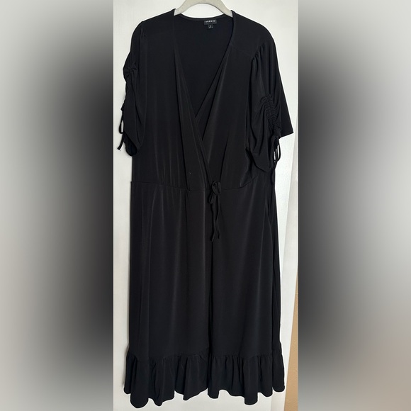 torrid Dresses & Skirts - Torrid Black Maxi Dress 4X Faux Wrap Wedding Guest Date Night